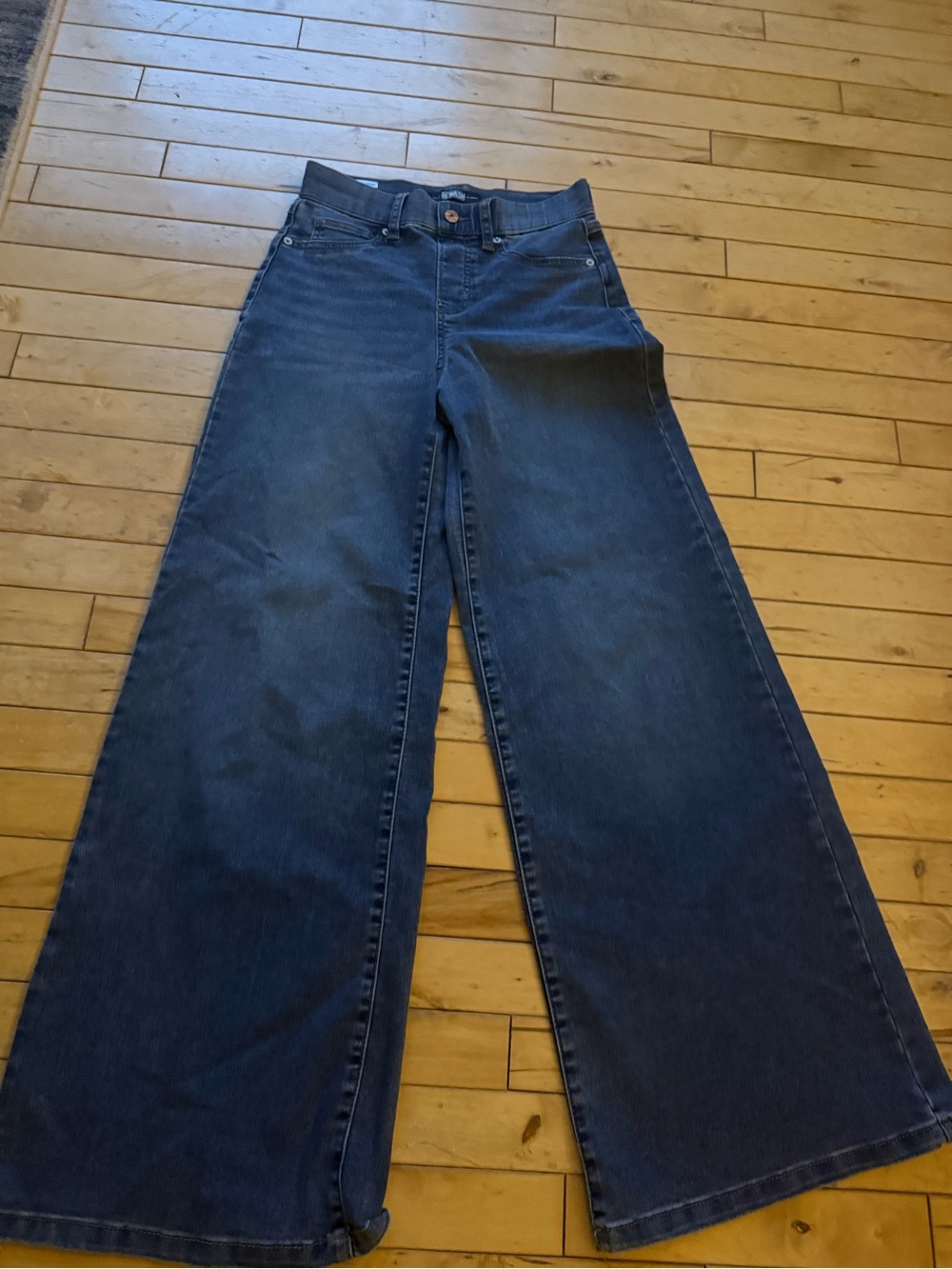 Rewash Navy Wide-Leg High-Rise Jeans